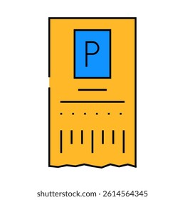 ticket parking line icon vector. ticket parking sign. isolated symbol illustration