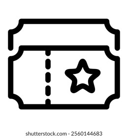 Ticket party icon with simple and line style