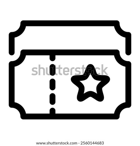 Ticket party icon with simple and line style
