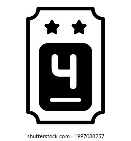 ticket, pass black filled line icon, vector design usa independence day icon.