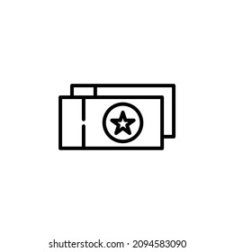 Ticket, Pass, Event, Voucher Line Icon, Vector, Illustration, Logo Template. Suitable For Many Purposes.
