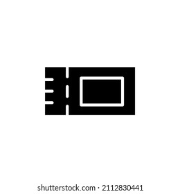 Ticket, Pass, Event, Voucher Solid Icon Vector Illustration Logo Template. Suitable For Many Purposes.