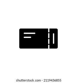 Ticket, Pass, Event, Voucher Solid Icon Vector Illustration Logo Template. Suitable For Many Purposes.