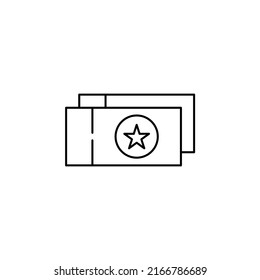 Ticket, Pass, Event, Voucher Thin Line Icon Vector Illustration Logo Template. Suitable For Many Purposes.