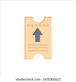 Ticket, Pass, Hotel, Arrow  Flat Color Icon. Vector icon banner Template. Vector Icon Template background