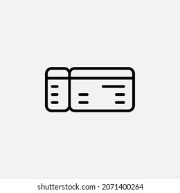 Ticket, pass line icon design concept 