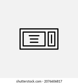 Billete, icono de la línea de pase, vector, ilustración, plantilla de logotipo. Idóneo para muchos fines.