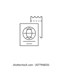 ticket and passport icons symbol vector elements for infographic web