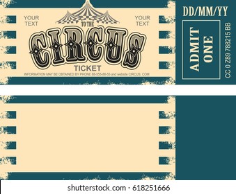 Ticket for the performance and event for the magical show carnival circus amusement park two sides second confusing without information