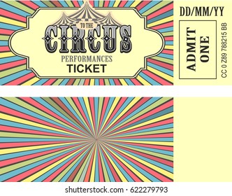 Ticket for the performance and event for the magical show carnival circus amusement park two sides second confusing without information