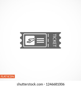  ticket plane, icon. Vector  Eps 10 