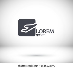 ticket plane, icon. Vector Eps 10 . Lorem Ipsum Flat Design