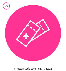 Ticket plane line vector icon