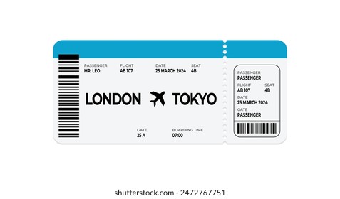 Ticket plane travel board concept design vector template