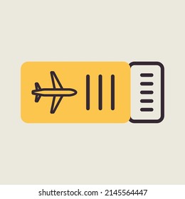 Ticket plane vector icon. Summer sign. Graph symbol for travel and tourism web site and apps design, logo, app, UI