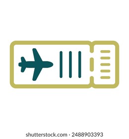 Icono aislado de Vector de avión de boletos. Signo de verano. Símbolo gráfico para viajes y turismo Sitio web y App diseño, logotipo, App, UI