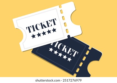 Ticket price piece paper illustration