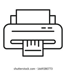 Ticket printing icon. Outline ticket printing vector icon for web design isolated on white background