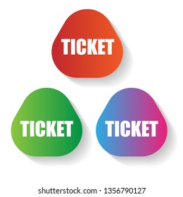 Ticket realistic sticker,label,banner.