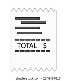 A ticket recipt stub (bill) - Financial illustration - icon - vector 