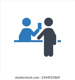 Ticket or reservation counter icon