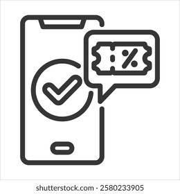 Ticket Reservation Outline Icon Vector Illustration