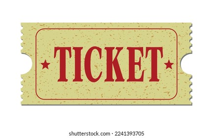 Ticket, Retro ticket. Classic vintage retro ticket for movies parties,
cinema, theatre, circus and other events
