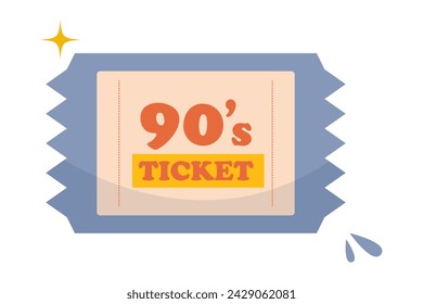 Ticket Retro Flat Sticker Design
