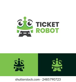 diseño del logotipo del Vector del robot del boleto