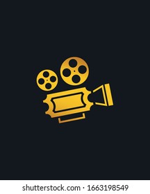 Ticket with roll camera vintage style