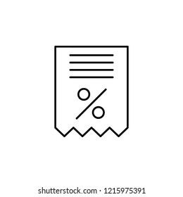 ticket, sale icon. Element of food icon. Thin line icon for website design and development, app development. Premium icon