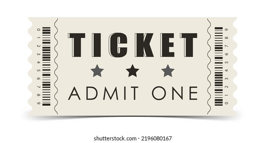 Ticket sample. Modern ticket card template. Vector.