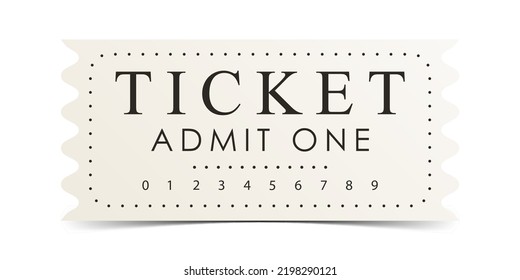 Ticket sample. Modern elegant ticket card illustration template. Vector.