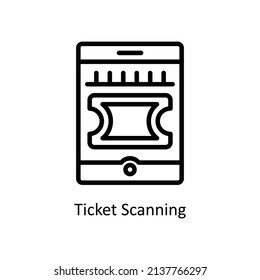 Ticket Scanning Vektorgrafik Symbol für Web einzeln auf weißem Hintergrund EPS10-Datei