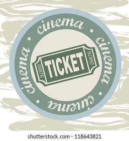 ticket seal over grunge background. vector illustration