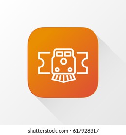 Ticket Service application for mobile phone. Line flat vector icon, button and website design. Illustration isolated on white background. EPS 10 design, logo, app, infographic.