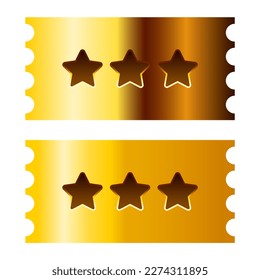 Ticket. Set of golden tickets. Vector clipart isolated on white background.