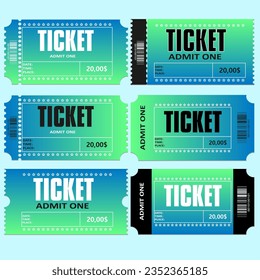 Ticket set icon for various events. EPS10 vector illustration