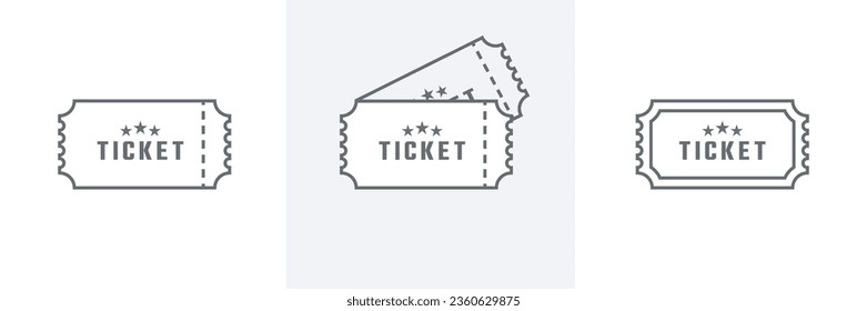 Icono de juego de entradas ilustración vectorial de estilo plano.Juego de iconos simples de entradas de evento.Icono de taquilla de contorno gráfico y diseño web.Ilustración vectorial