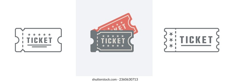  Ticket set icon vector illustration in flat style.Event ticket simple icon set.Outline ticket icon graphic and web design.Vector illustration