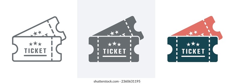  Ticket set icon vector illustration in flat style.Event ticket simple icon set.Outline ticket icon graphic and web design.Vector illustration