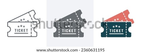  Ticket set icon vector illustration in flat style.Event ticket simple icon set.Outline ticket icon graphic and web design.Vector illustration