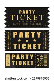 Ticket set. Pass card design. Isolated on white background. Vector.