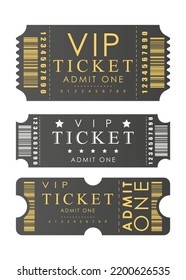 Ticket set. Pass card design. Isolated. Vector.