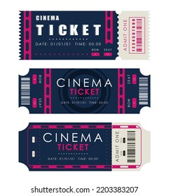 Ticket set. Pass card design. Isolated. Vector illustration.