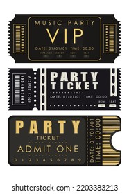 Ticket set. Pass card design. Isolated on white background. Vector.