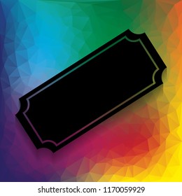 Ticket sign illustration. Vector. Flat style black icon on white.