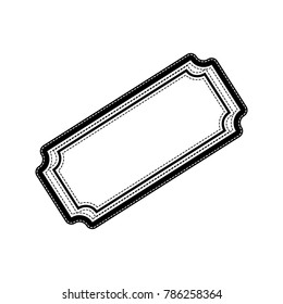 Ticket sign illustration. Vector. Flat style black icon on white.