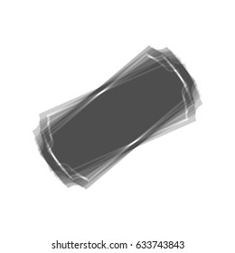 Ticket sign illustration. Vector. Gray icon shaked at white background.