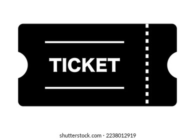 Ticket silhouette icon. Coupon and voucher. Vector.